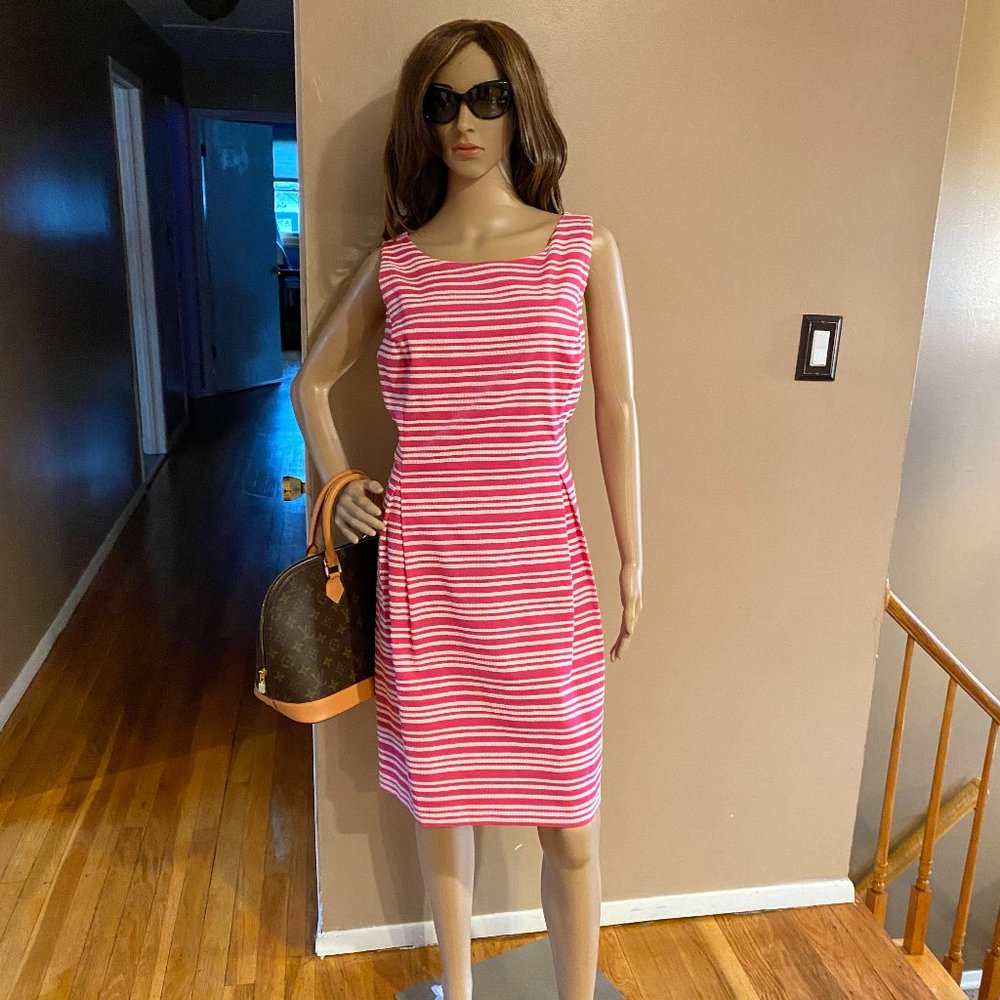 Tommy Hilfiger Pink Striped Sleeveless Dress